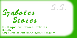 szabolcs stoics business card